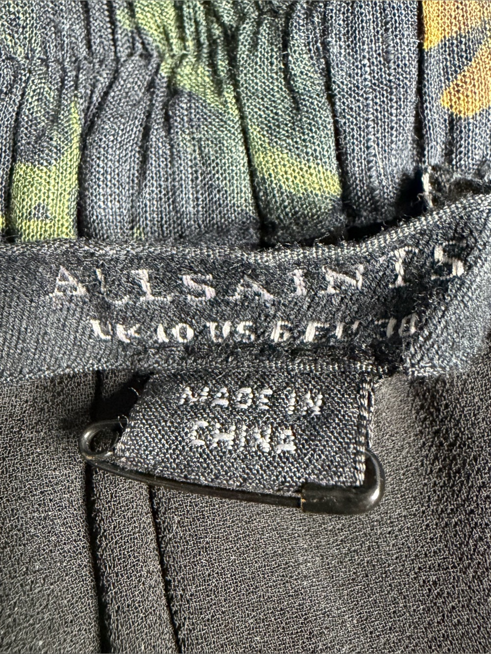 All Saints Black Floral A-Line Midi Skirt - Picture 10 of 16